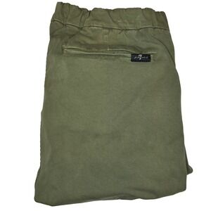 7 For All Mankind Men's Hybrid Tapered Slim Chino Olive Green Pants‎ 36x32